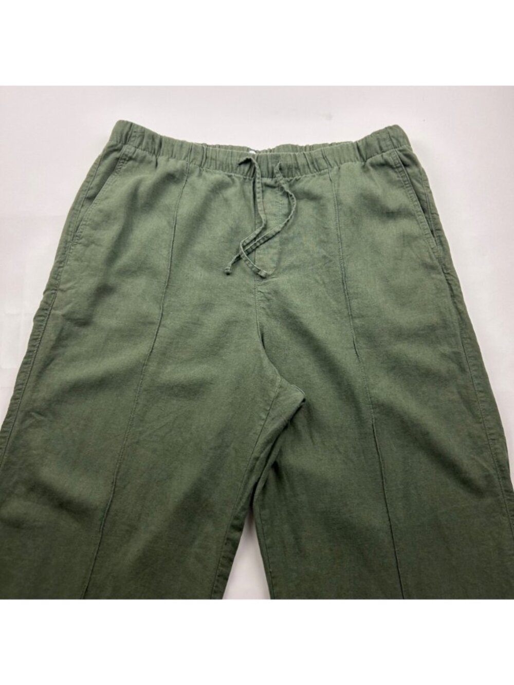 GAP Thyme Green Linen Blend Wide Leg Lounge Pant L - Picture 2 of 7